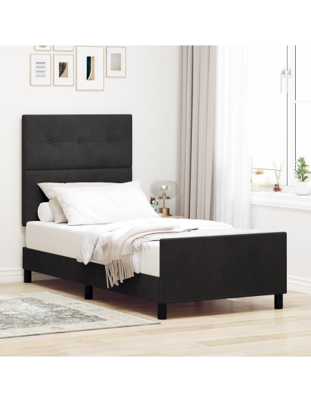 Struttura Letto  Nera 80x200 cm in Velluto