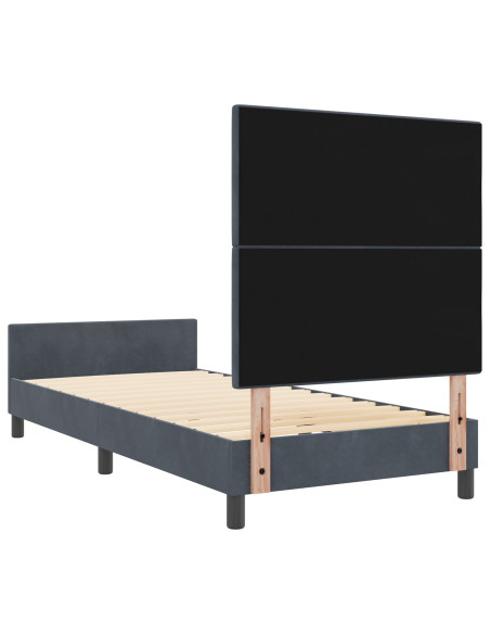 Struttura letto  Grigio scuro 80x200 cm in velluto