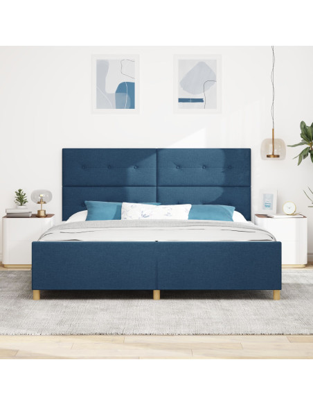 Struttura Letto Blu 200x200 cm Tessuto