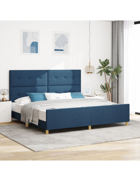 Struttura Letto Blu 200x200 cm Tessuto
