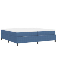 Letto a molle Blu e Bianco 200 x 200 cm Tessuto in Cords 2