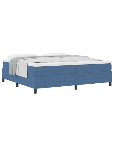 Letto a molle Blu e Bianco 200 x 200 cm Tessuto in Cords