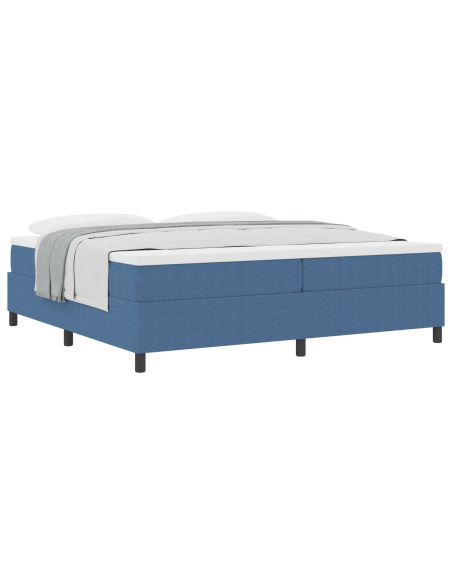 Letto con Box Spring  Blu 200x200 cm Tessuto in Corduroy