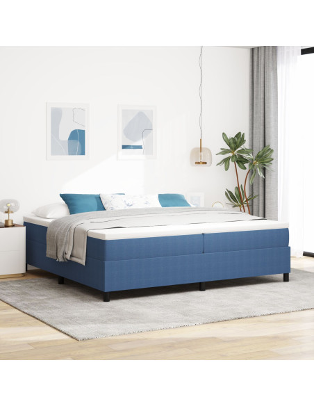 Letto con Box Spring  Blu 200x200 cm Tessuto in Corduroy