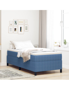 Letto a molle Blu 90 x 190 cm Velluto 2