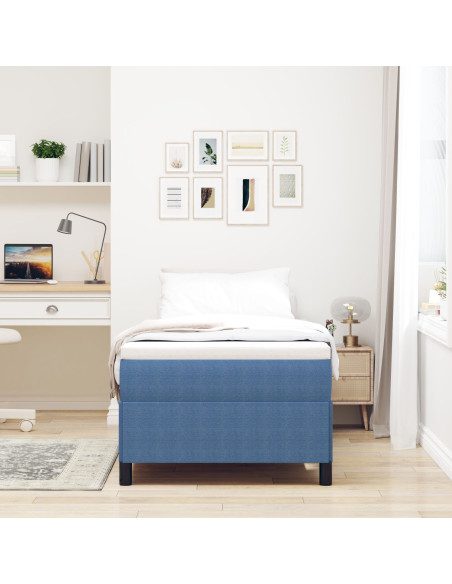Letto a molle Blu 90 x 190 cm Velluto
