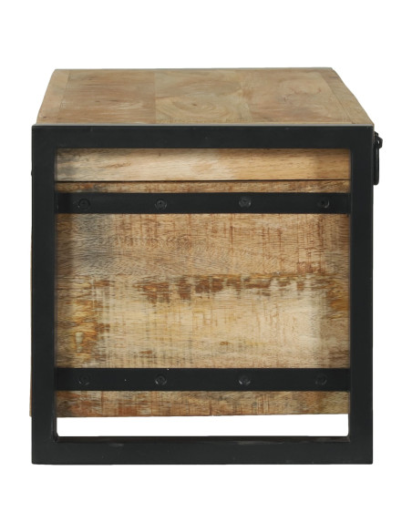 Bauli 80x30x30cm in Legno Massello di Mango e Metallo