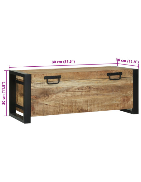 Bauli 80x30x30cm in Legno Massello di Mango e Metallo
