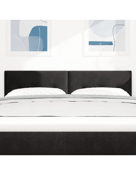 Testata LED Tufted con Bottoni Nera 72 cm Velluto