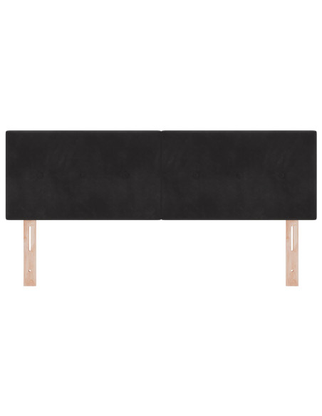 Testata LED Tufted con Bottoni Nera 72 cm Velluto