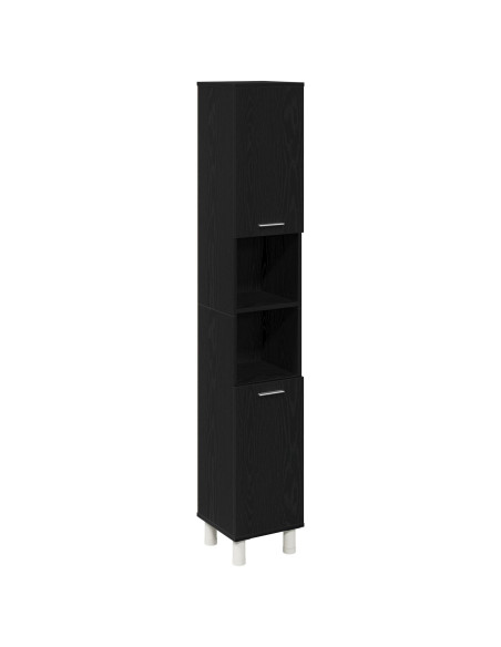 Mobile da bagno  Nero Rovere 30x30x179 cm in legno ingegnerizzato