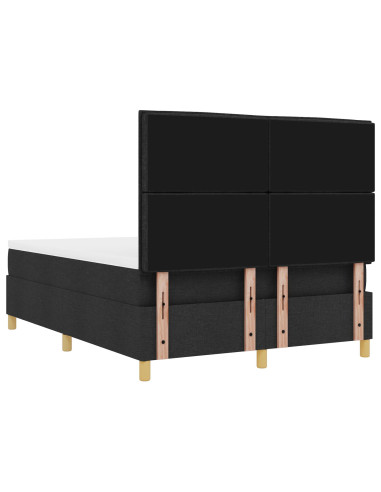 Letto a molle con materasso Nero 140 x 200 cm Tessuto