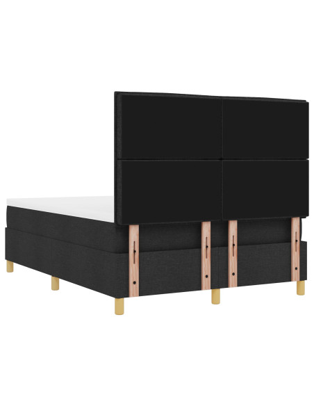 Letto con Box Spring con Materasso e Panchina Nero 140x200 cm Tessuto