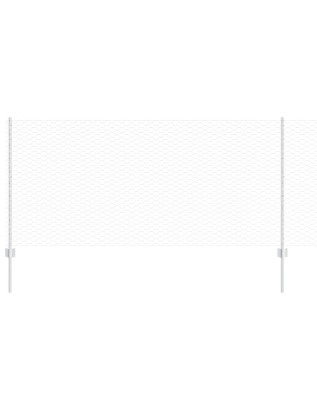 Posti per recinzione  22 pz U-Channel 100 cm Acciaio Zincato, Recinzione esagonale  1x100 m Acciaio Zincato