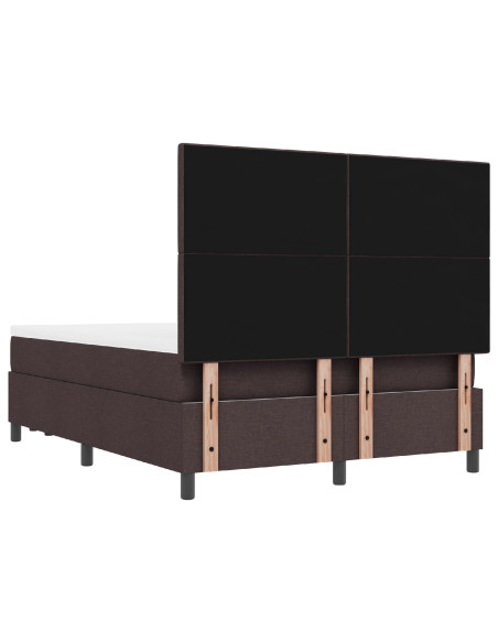 Letto Box Spring con Materasso e Panchetta Grigio Scuro 160x200 cm Tessuto