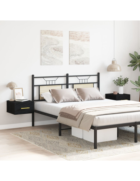 Comodini 2 pz da Muro Nero Rovere 35x35x20 cm