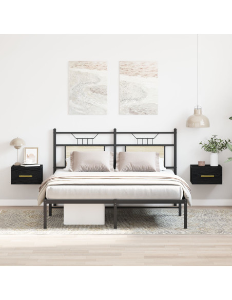 Comodini 2 pz da Muro Nero Rovere 35x35x20 cm
