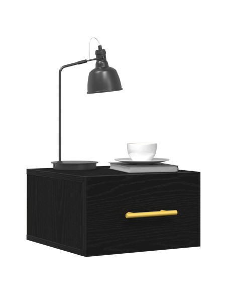 Comodini 2 pz da Muro Nero Rovere 35x35x20 cm