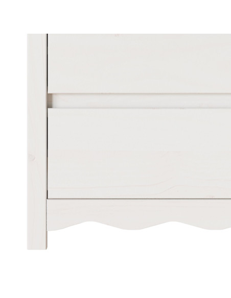 Cassettiera ""DRAMMEN"" Bianca 111x43x73,5 cm Legno Massello Pino