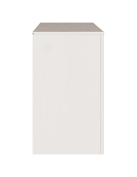 Cassettiera ""DRAMMEN"" Bianca 111x43x73,5 cm Legno Massello Pino