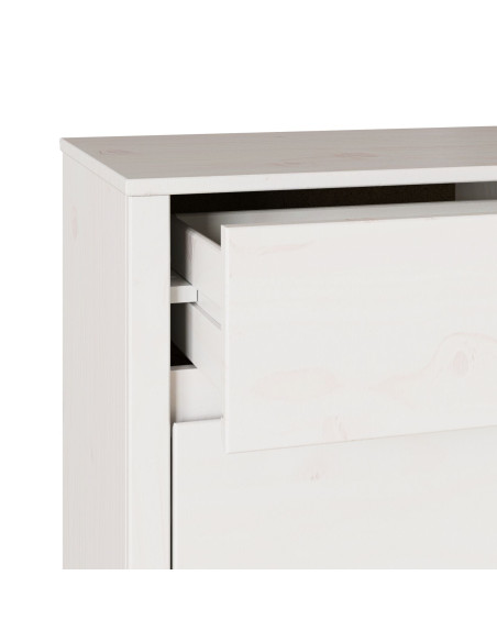 Cassettiera ""DRAMMEN"" Bianca 111x43x73,5 cm Legno Massello Pino