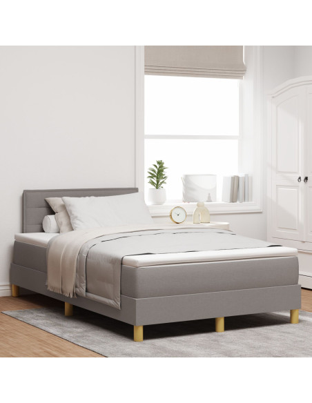 Letto con Rete con Materasso Tortora 120x200 cm Tessuto