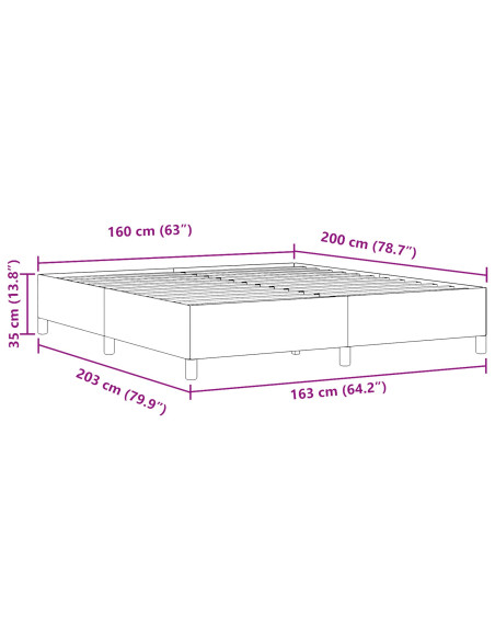 Struttura Letto Grigio Chiaro 160x200 cm Tessuto Vellutato