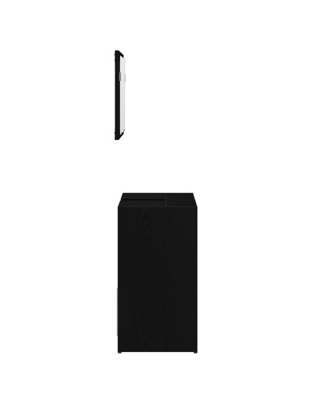 Mobile da Bagno  con Specchio in Rovere Nero 60x33x61 cm in Legno Ingegnerizzato