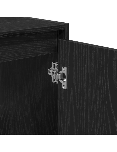 Mobile da Bagno  con Specchio in Rovere Nero 60x33x61 cm in Legno Ingegnerizzato