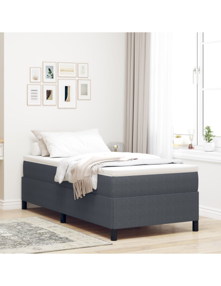 Struttura Letto Grigio Scuro 90x190 cm in Tessuto A Costine