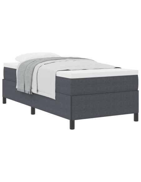 Struttura Letto Grigio Scuro 90x190 cm in Tessuto A Costine