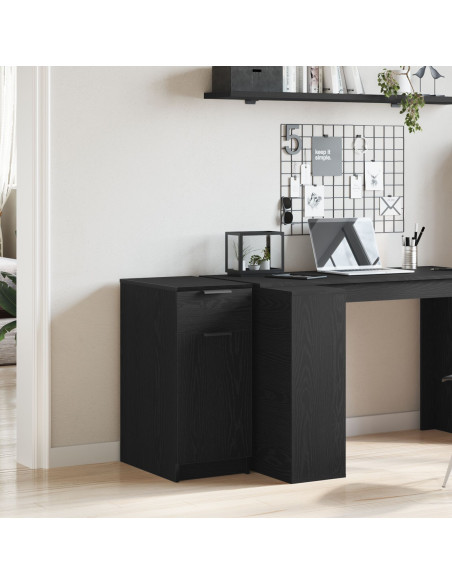 Armadio Scrivania  in Rovere Nero - 33x50x75 cm - Realizzato in Legno Ingegnerizzato
