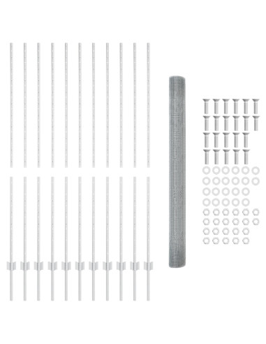 Recinzione con Posto Argento 1,6 x 25 m Acciaio