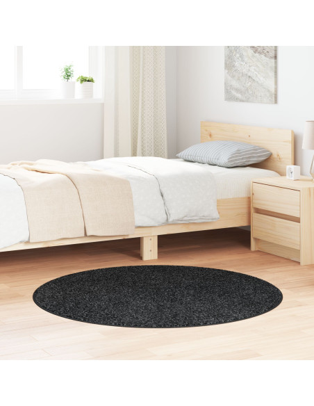 Tappeto Shaggy con supporto in lattice Grigio scuro ø120 cm