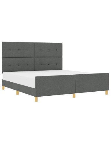 Struttura del letto Grigio scuro 180 x 200 cm Tessuto
