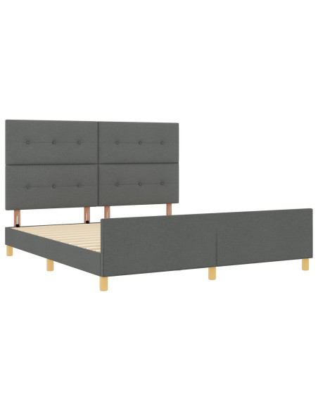 Struttura del letto Grigio scuro 180 x 200 cm Tessuto