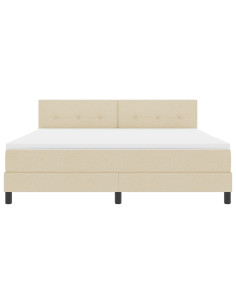 Letto a molle con materasso con led Crema 180 x 200 cm Tessuto 2