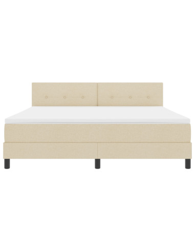 Letto a molle con materasso con led Crema 180 x 200 cm Tessuto