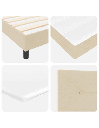 Letto a molle con materasso con led Crema 180 x 200 cm Tessuto