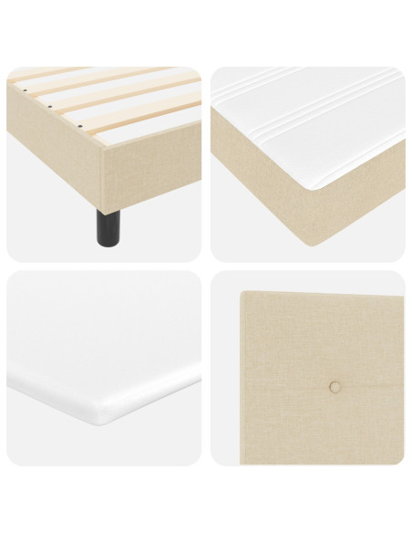 Letto a molle con materasso con led Crema 180 x 200 cm Tessuto