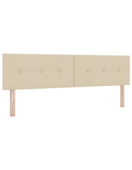 Letto con Box Spring e Materasso & LED Crema 180x200 cm Tessuto
