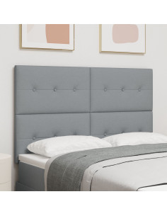 Testiera con testiera Grigio chiaro 144 cm Pelle Sintetica