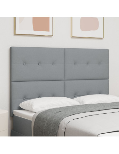 Testiera con testiera Grigio chiaro 144 cm Pelle Sintetica