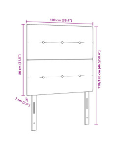 Testiera con testiera Grigio scuro 100 cm Pelle Sintetica 2