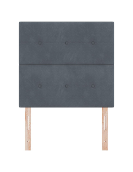 Testiera  Imbottita con Bottoni Grigio Scuro 100 cm Velluto