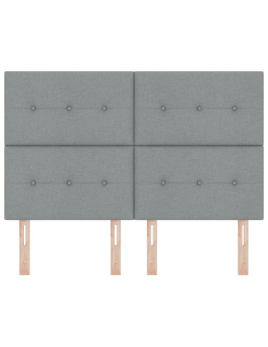 Testiera con testiera Grigio chiaro 144 cm Pelle Sintetica