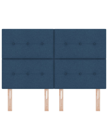 Testiera  Con Bottoni Capitonnè Blu 140 cm In Tessuto