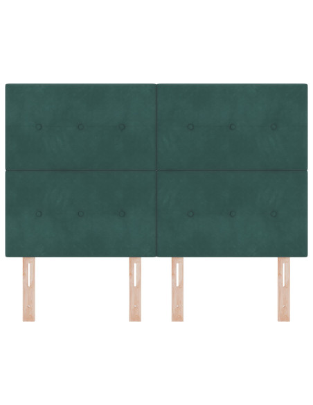 testiera  a bottoni in velluto verde scuro 140 cm