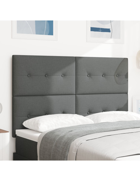 Testiera con testiera Grigio scuro 160 cm Pelle Sintetica