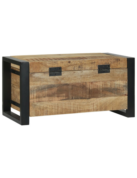 Bauli di stoccaggio  60x30x30cm in legno massello di mango e metallo
